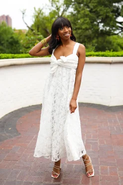 BuddyLove Clothing Label Sleeveless Dresses | Brunch Dresses*Kenny Smocked Back Maxi Dress - White