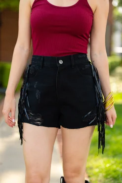 BuddyLove Clothing Label Bottoms*Lacey Distressed Denim Shorts -