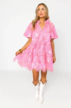BuddyLove Clothing Label Short Sleeve Dresses | Bump Friendly*Lakin Swing Mini Dress - Bonita