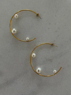 Chansuttpearls Jewelry*LARGE PEARL HOOPS