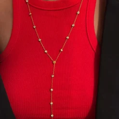 Chansuttpearls Jewelry*LAYERED Y DIAMOND NECKLACE