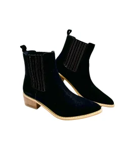 Naughty Monkey Shoes*Leonor Suede Ankle Boot in Black
