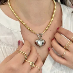 Treasure Jewels, Inc. Jewelry*Luxe Love Gold/Silver Necklace