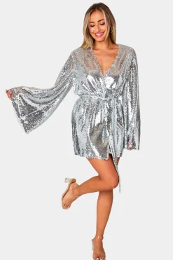 BuddyLove Clothing Label Long Sleeve Dresses | Party Dresses*Lynlee Sequin Wrap Dress -