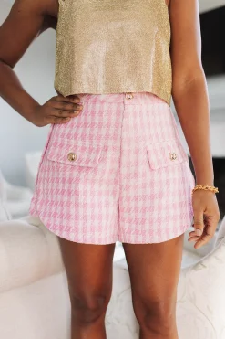 BuddyLove Clothing Label Bottoms*Mae Tweed High-Waisted Shorts - Pale