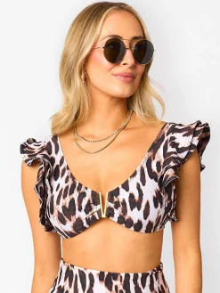 BuddyLove Clothing Label Swim | Swim*Marlow Ruffle Shoulder Bikini Top - Kiara