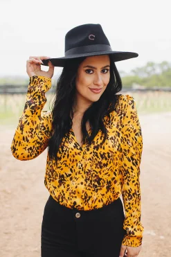 BuddyLove Clothing Label Tops*Melissa Surplice Long Sleeve Bodysuit -