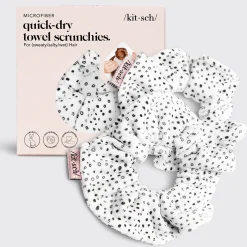 KITSCH Beauty*Microfiber Quick-Dry Towel Scrunchies 2pc - Micro Dot