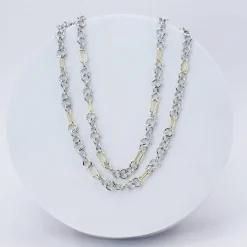 Treasure Jewels, Inc. Jewelry*Mixed Metal Link Layer Silver Necklace