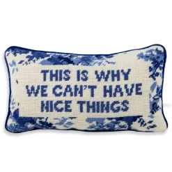 Furbish Studio Home & Gift*Nice Things Needlepoint Pillow