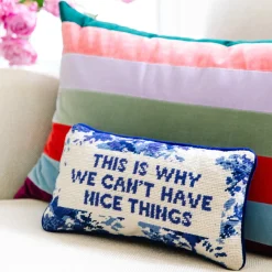 Furbish Studio Home & Gift*Nice Things Needlepoint Pillow