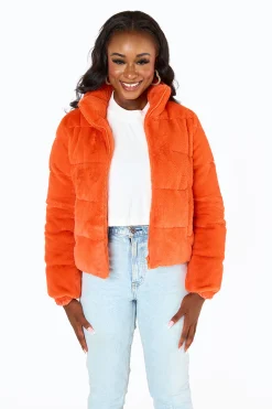 BuddyLove Clothing Label Outerwear*Noella Faux Fur Jacket - Cayenne