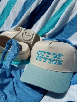 KenzKustomz Hats*Out of Office - Baby Blue Vintage Trucker Hat