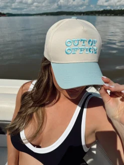 KenzKustomz Hats*Out of Office - Baby Blue Vintage Trucker Hat