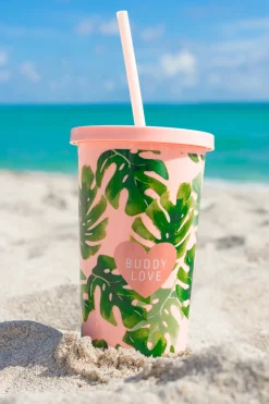 BuddyLove Clothing Label Home & Gift | Swim*Palm Tumbler with Straw