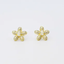 Treasure Jewels, Inc. Jewelry*Pave Flower Stud Earring