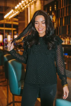 BuddyLove Clothing Label Tops*Prairie Ruffle Long Sleeve Top - Quartz