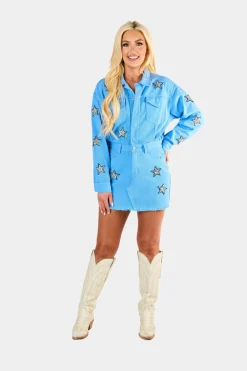 BuddyLove Clothing Label Long Sleeve Dresses | Mini Dresses*Raelynn Denim Mini Dress - Sky