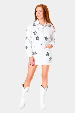 BuddyLove Clothing Label Long Sleeve Dresses | Bride To Be Dresses*Raelynn Denim Mini Dress - White