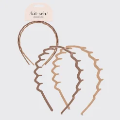 KITSCH Beauty*Recycled Plastic Zig Zag Headband 2pc - Neutral