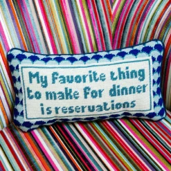 Furbish Studio Home & Gift*Reservations Needlepoint Pillow