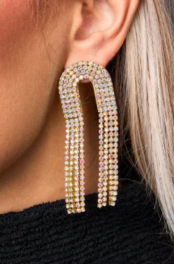 Taylor Shaye Jewelry*Rhinestone Chain Drop Earrings - Iridescent