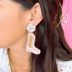Treasure Jewels, Inc. Jewelry*Riding Pink Boots Earrings