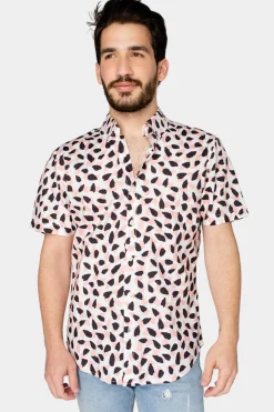 BuddyLove Clothing Label Tops*Robert Button Down Dress Shirt - Flamingo