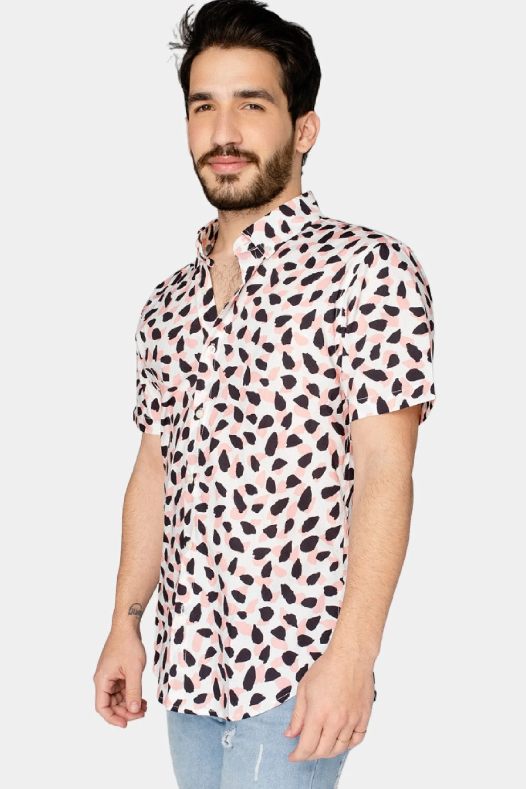 BuddyLove Clothing Label Tops*Robert Button Down Dress Shirt - Flamingo