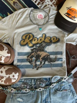 Wild Junkie Tops*Rodeo Bronc Rider Graphic Tee