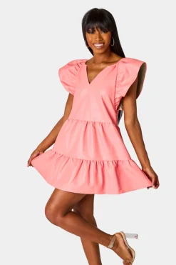 BuddyLove Clothing Label Short Sleeve Dresses | Mini Dresses*Ronnie Ruffle Sleeve Short Dress -