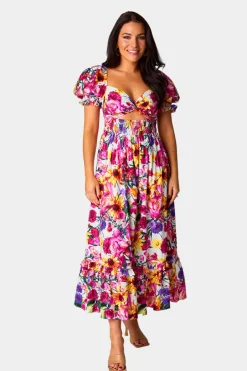 BuddyLove Clothing Label Brunch Dresses | Wedding Guest*Ross Cut Out Midi Dress - Derby Days
