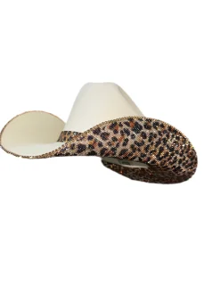 Rhinestone Cowgirl Hats*Sand and Leopard Square Style Cowgirl Hat