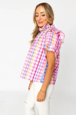 BuddyLove Clothing Label Tops*Shauna Ruffle Shoulder Top - Gelato