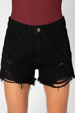 BuddyLove Clothing Label Bottoms*Sheriff Distressed High-Waisted Denim Shorts -