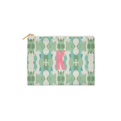 CB Studio Home & Gift*Single Initial - Large Flat Zip Pouch Mitzy Green - New!