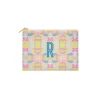 CB Studio Home & Gift*Single Initial - Large Flat Zip Pouch Mila Citrus Pink - New!
