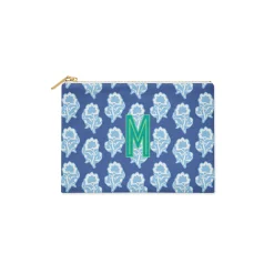 CB Studio Home & Gift*Single Initial - Large Flat Zip Pouch Maya Navy - New!