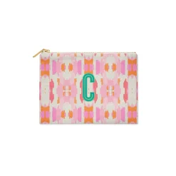 CB Studio Home & Gift*Single Initial - Large Flat Zip Pouch Mitzy Pink - New!