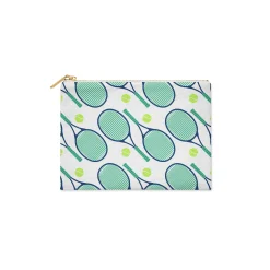 CB Studio Home & Gift*Single Initial - Large Flat Zip Pouch Tennis Green - New!