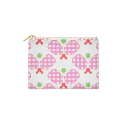 CB Studio Home & Gift*Single Initial - Large Flat Zip Pouch Pickleball Pink - New!