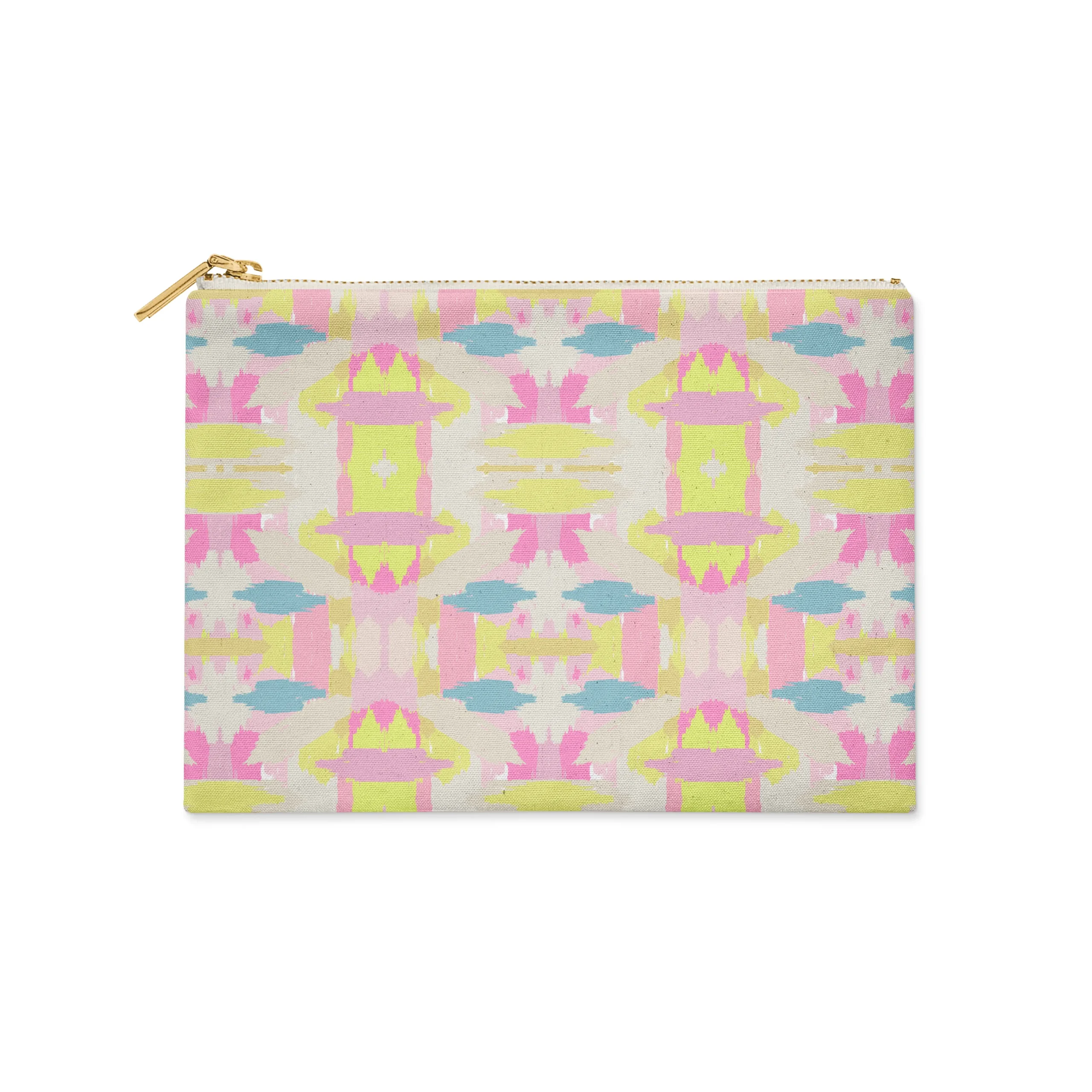 CB Studio Home & Gift*Single Initial - Large Flat Zip Pouch Mila Citrus Pink - New!