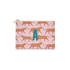 CB Studio Home & Gift*Single Initial - Small Flat Zip Pouch Vibrant Pink - New!