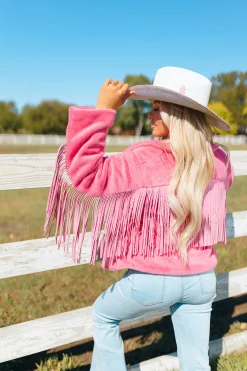 BuddyLove Clothing Label Outerwear*Skylar Fringe Faux Fur Jacket - Hot