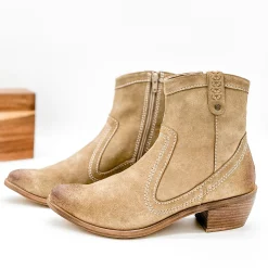 Naughty Monkey Shoes*Smithy Suede Ankle Boot in Tan