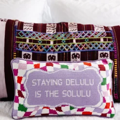 Furbish Studio Home & Gift*Stay Delulu Needlepoint Pillow