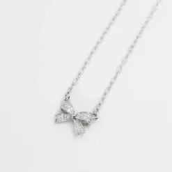 Treasure Jewels, Inc. Jewelry*Sweet Bow Silver Necklace
