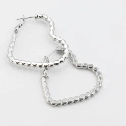 Treasure Jewels, Inc. Jewelry | Bride To Be Dresses*Sweetheart Hoop Silver Rhinestone Earrings