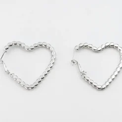 Treasure Jewels, Inc. Jewelry | Bride To Be Dresses*Sweetheart Hoop Silver Rhinestone Earrings