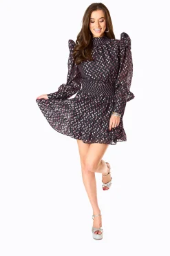 BuddyLove Clothing Label Long Sleeve Dresses | Party Dresses*Tally Elastic Waist Mini Dress - Copper Pennies